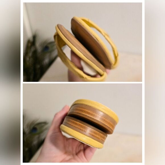 Silent D Anthropologie Ayda Yellow Leather Braided Slide Sandals Sz 41 NEW - Picture 6 of 9